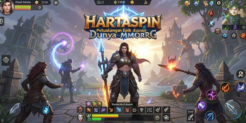 Gameplay seru di dunia fantasi HARTASPIN yang mendebarkan.