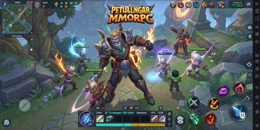 Tampilan gameplay HO3 yang menampilkan pertarungan seru di dunia MMORPG.