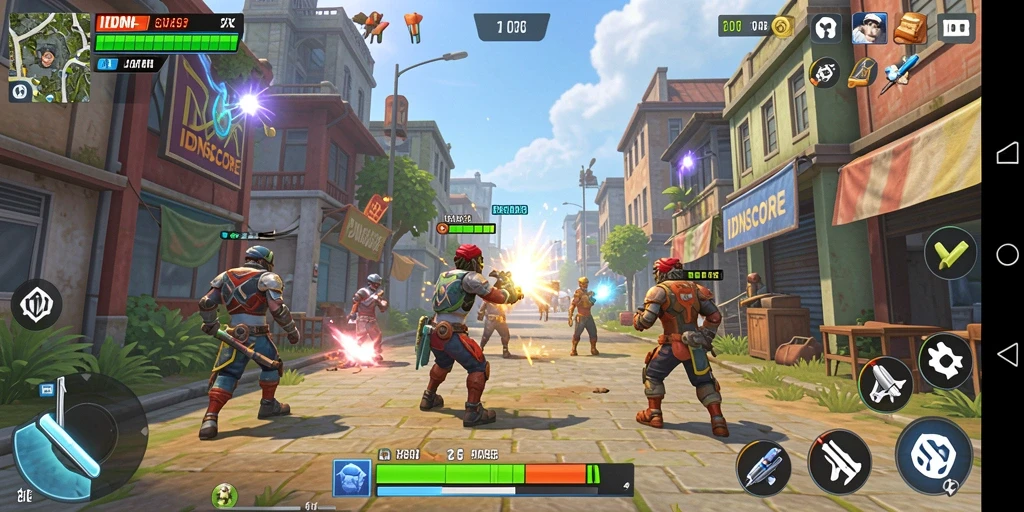 Tampilan gameplay seru dari IDNSCORE yang menampilkan berbagai tantangan.