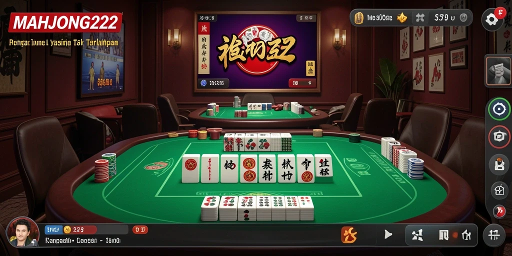 Screenshot gameplay Live Casino MAHJONG222 yang mendebarkan dan interaktif.