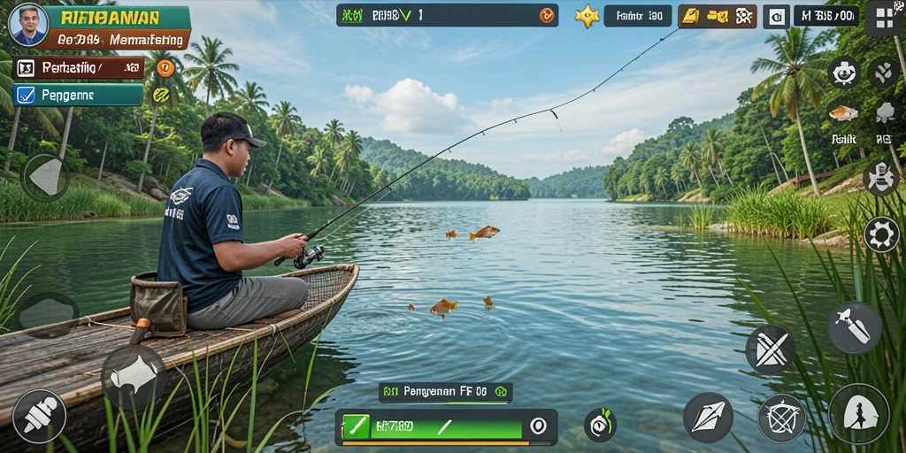 Tampilan gameplay RR789 yang menarik saat memancing.
