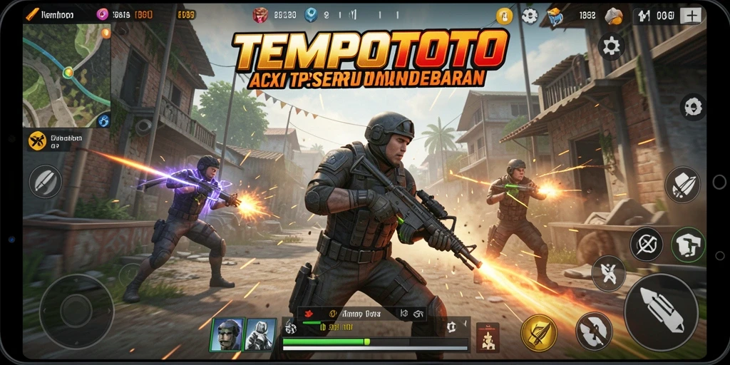 Tampilan gameplay yang intens dan seru dari TEMPOTOTO.
